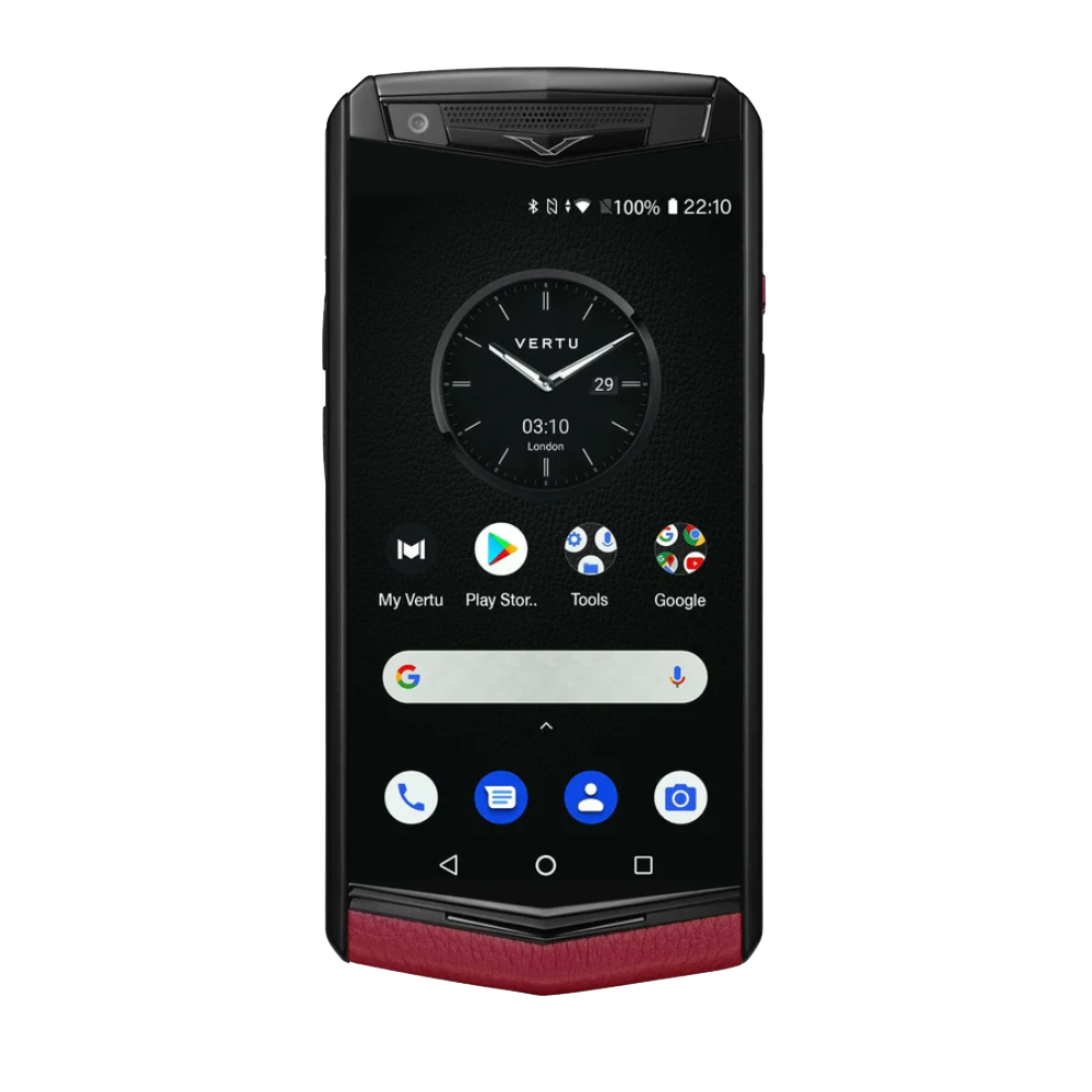 front Aster P Gothic Calf Leather Phone - Raspberry Red