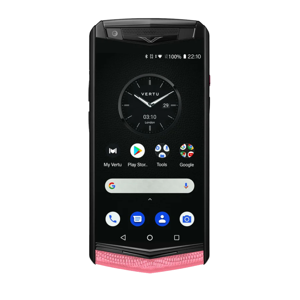 Aster P Gothic Lizard Leather Phone - Peach Pink front