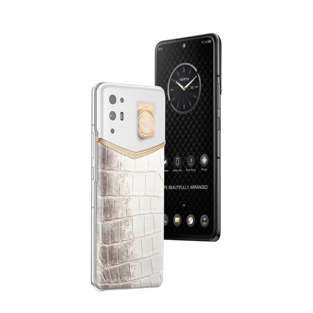 iVERTU Himalaya Alligator Skin Happy 5G Phone - 18k Gold & Diamonds