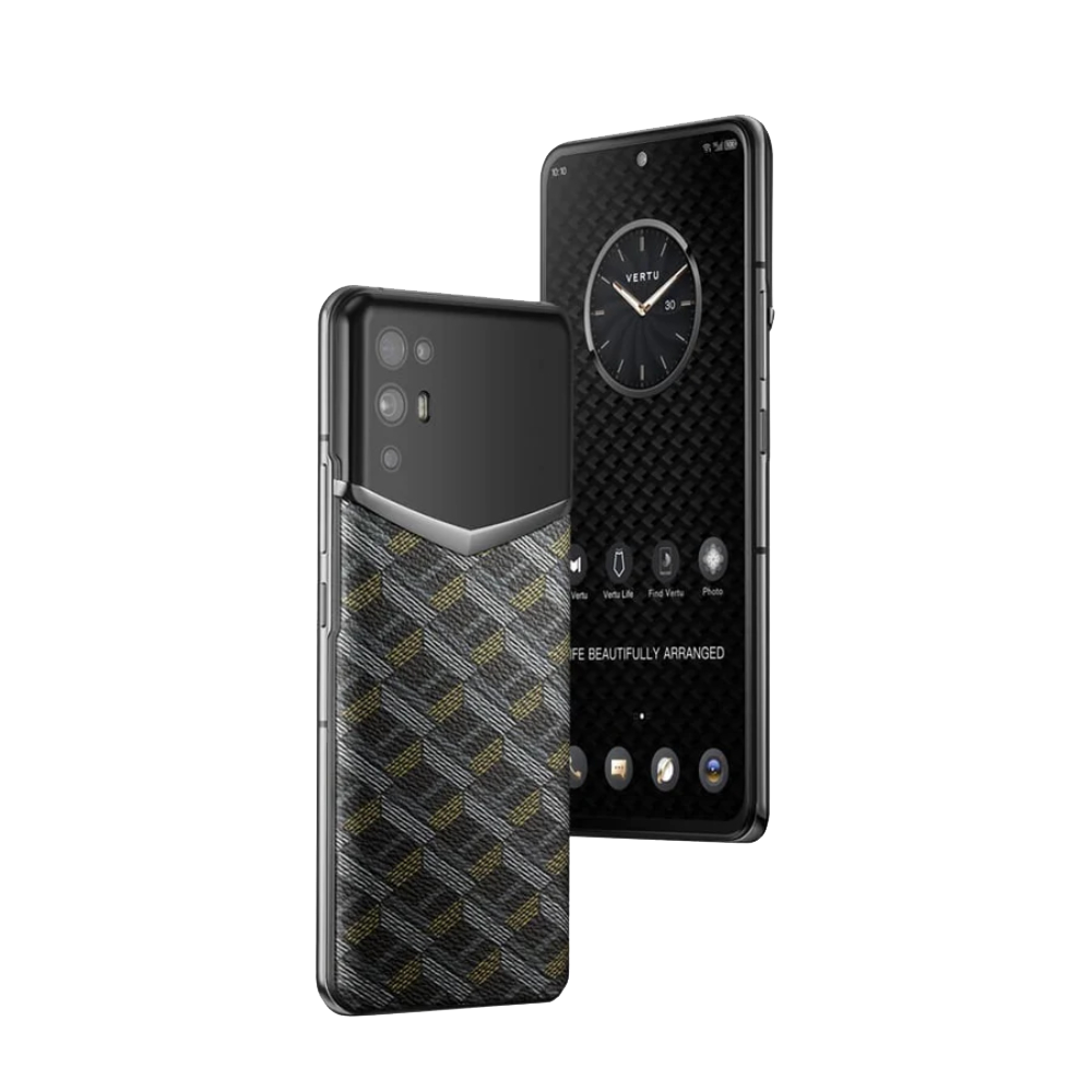 iVERTU Monogram Canvas Leather 5G Phone - Black Gold