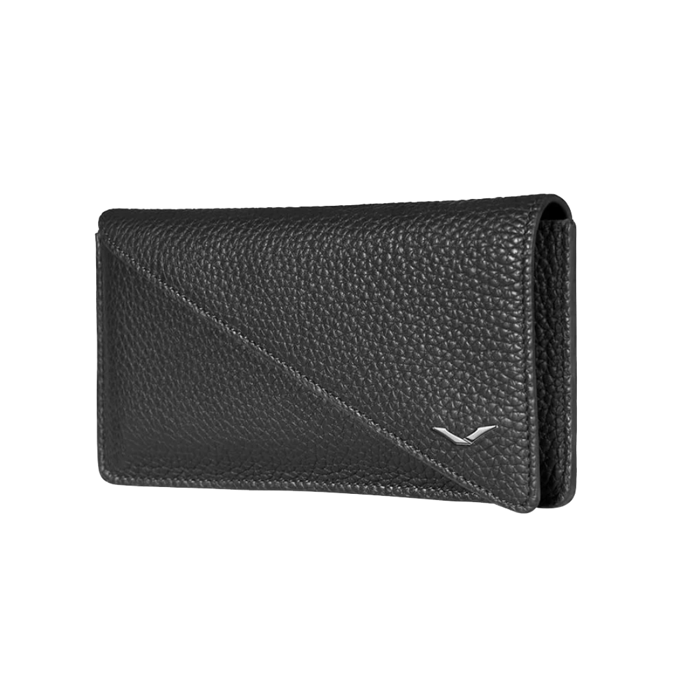 METAVERTU Calf Leather Phone Bag Wallet Case - Brown & Black