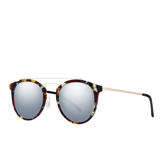 retro tortoiseshell sunglasses frame and silver lens